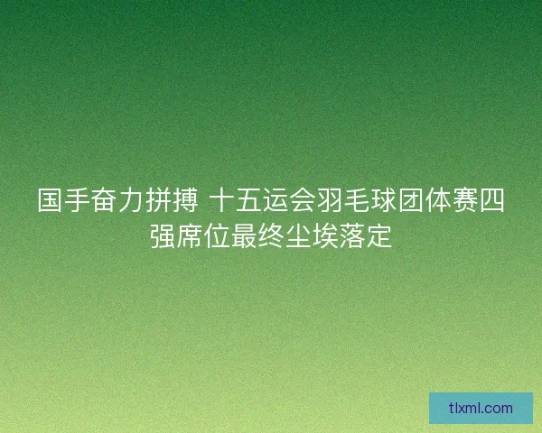 国手奋力拼搏 十五运会羽毛球团体赛四强席位最终尘埃落定